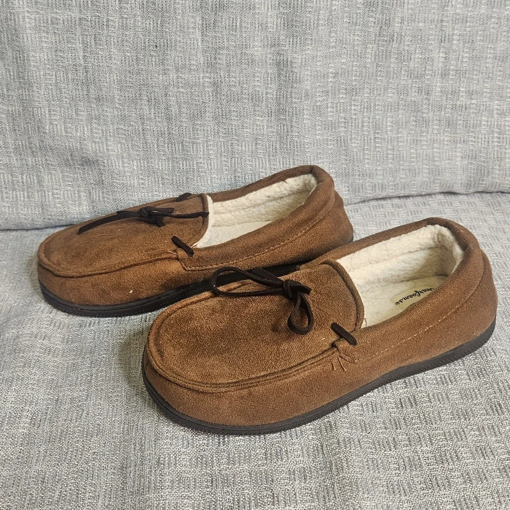 Dear Foams Children's Slippers  Size‎ 2/3  Brown 100% Polyester Faux Fur Slip On